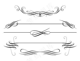 老式的书法设计元素矢量