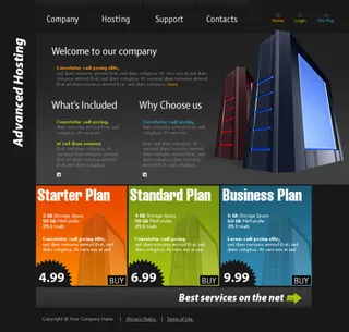 个性主机售卖网页psd模板