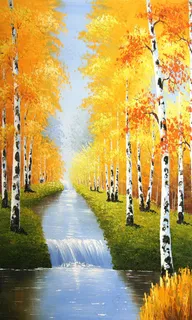 唯美白桦树玄关壁画模板下载 唯美白桦树玄关壁画模板下载