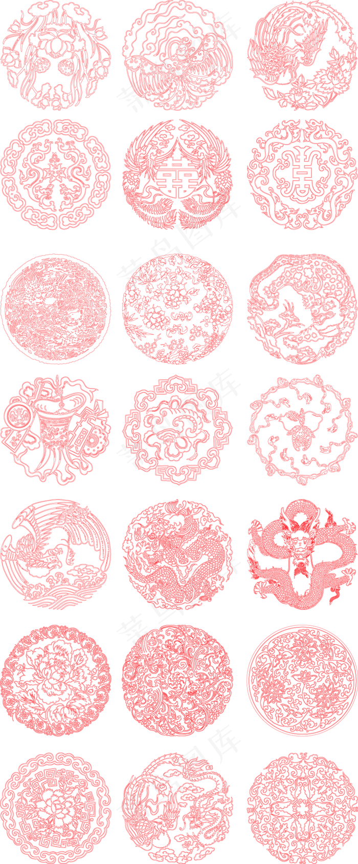 中国传统纹饰图案矢量素材