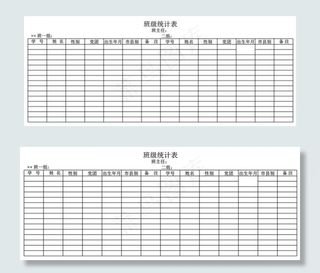 班级统计表