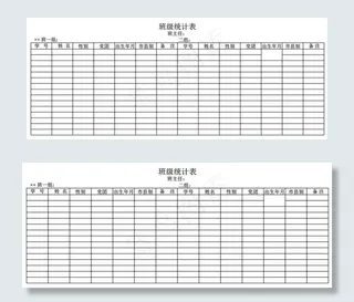 班级统计表