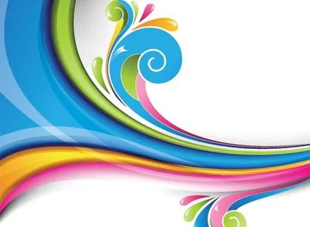 色彩动感背景矢量素材二