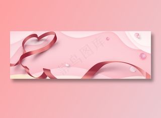 粉色丝带背景唯美少女风