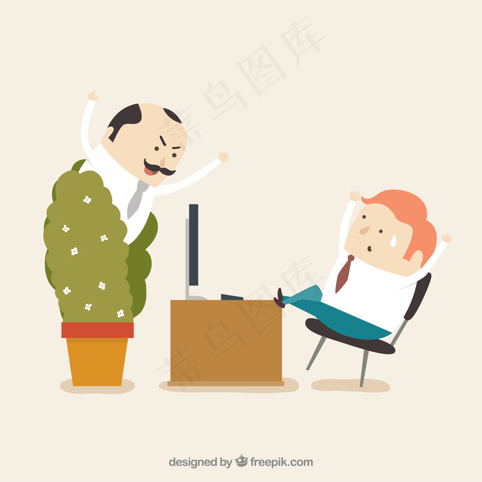 老板被老板逮到ai矢量模版下载