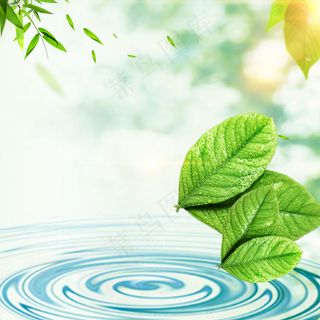 小清新绿色化妆护肤主图直通车背景