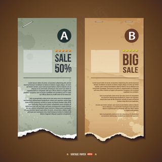 复古风格的创意撕裂痕促销标签矢量素...