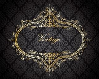 欧洲黄金边框底纹图案矢量素材的欧洲...