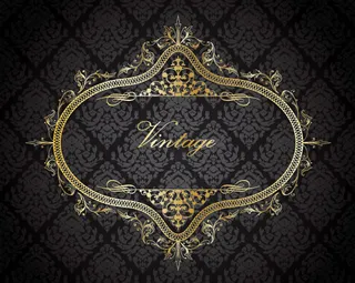 欧洲黄金边框底纹图案矢量素材的欧洲...