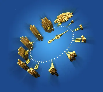 创意金钱钟盘海报图片