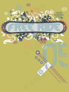 T恤图案设计英文字体图文组合