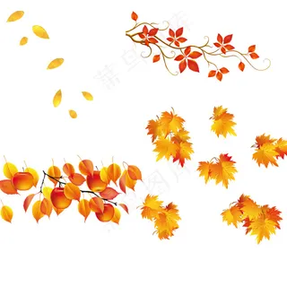 免扣素材PNG 落叶 飘叶