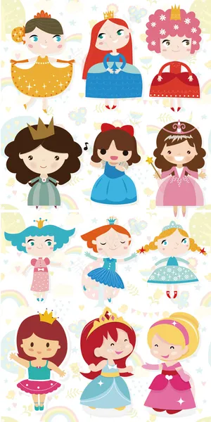 多款卡通小公主插画风格元素矢量素材