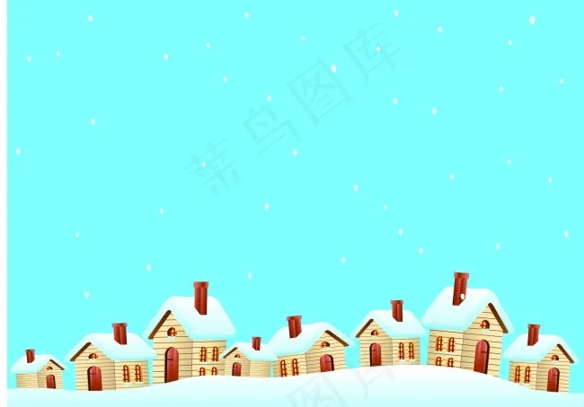 风雪里的房子ai矢量模版下载
