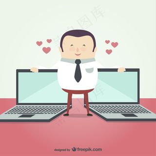 商人与笔记本电脑