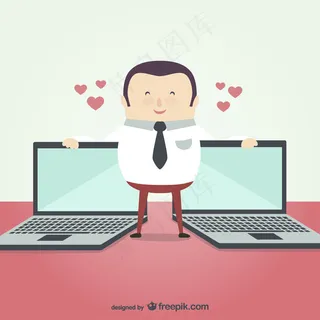 商人与笔记本电脑