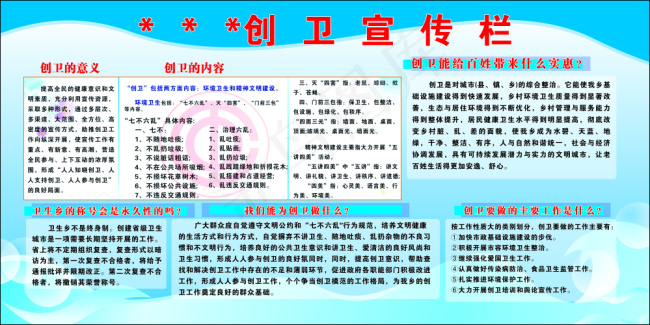 创卫卫生宣传栏cdr矢量模版下载