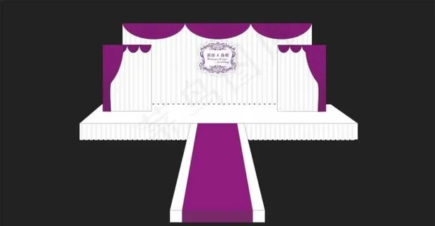高档婚庆背景舞台设计图片