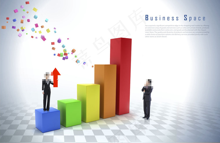 商务人士与柱形图图片