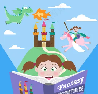 看童话书的女生