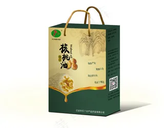 核桃油包装手提袋设计模板psd素材