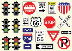 交通标志矢量素材