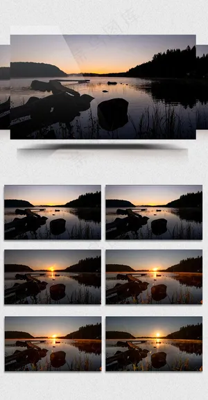 湖泊草原太阳渐渐升起实拍CC0