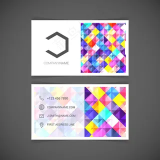 彩色菱形装饰商务名片