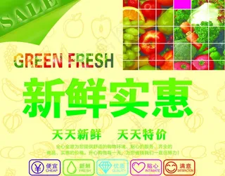 超市生鲜区宣传形象图片