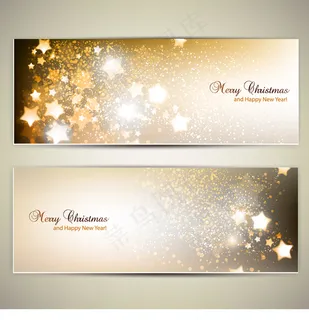 璀璨星光圣诞节banner矢量素材