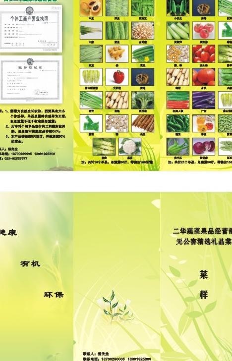 蔬菜三折页图片cdr矢量模版下载