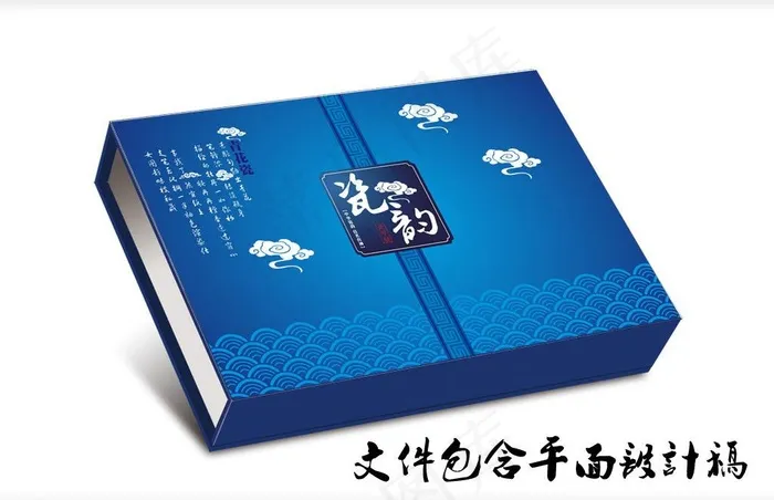 青花瓷包装纸盒版面 （平面图）图片cdr矢量模版下载