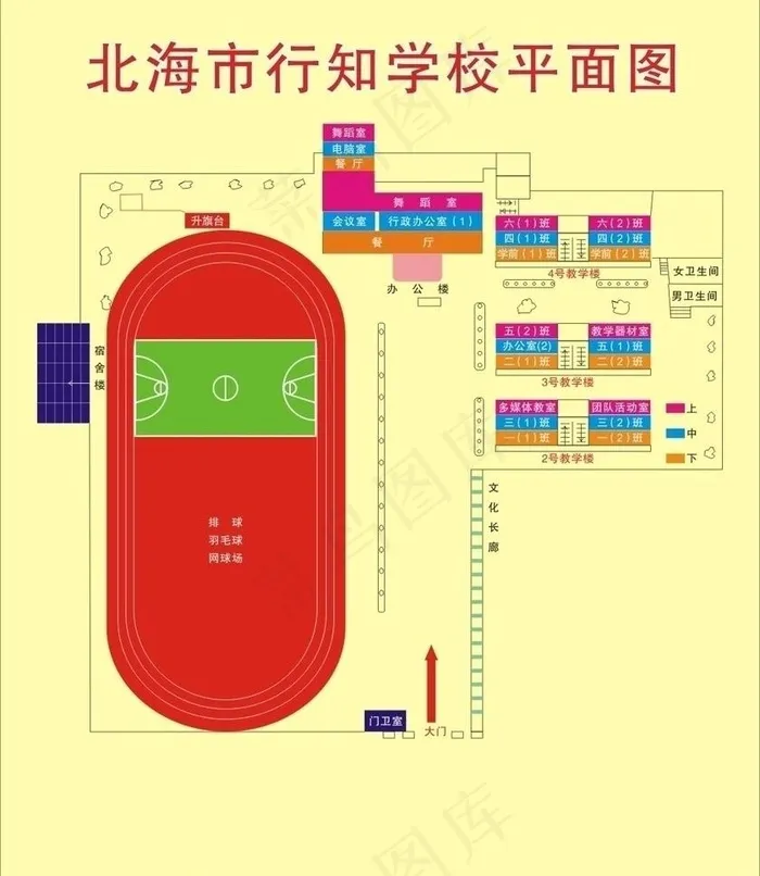 行知学校平面图图片cdr矢量模版下载