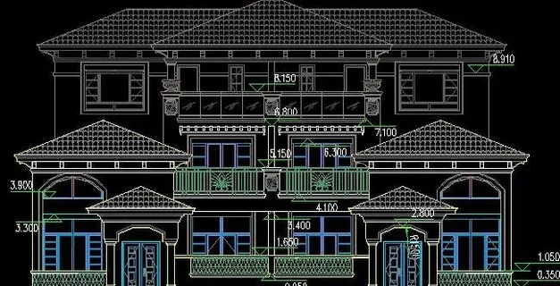 三层联排别墅建筑施工图（带露台 半...