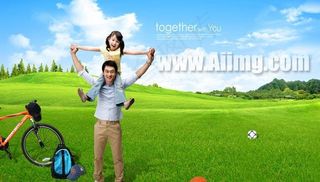 草原父女爱PSD素材