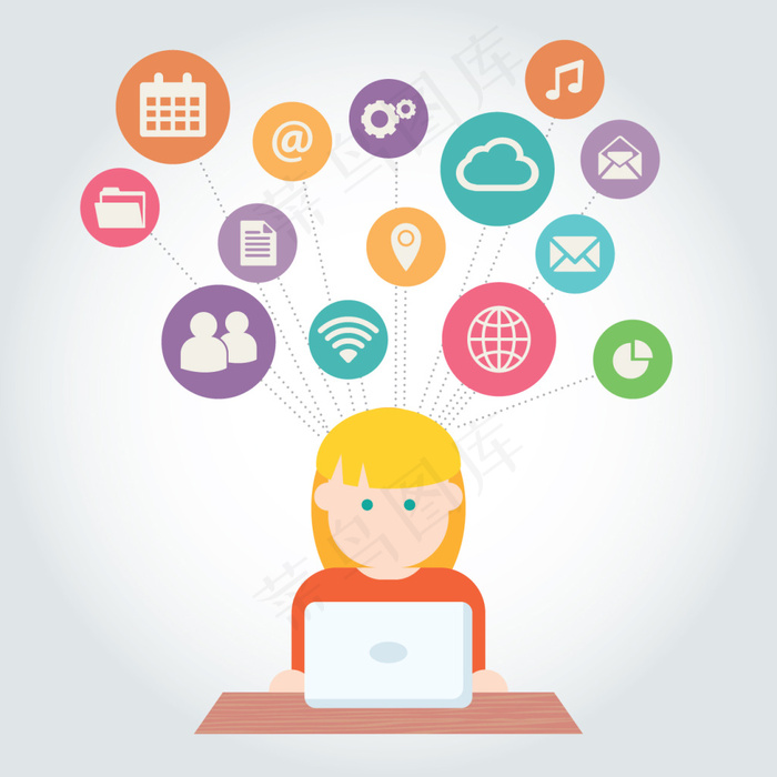 可爱互联网元素背景