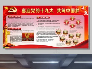 大气精美喜迎十九大召开一图读懂