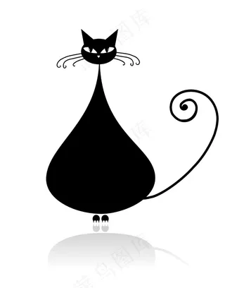 卡通图案卡通动物猫咪剪影