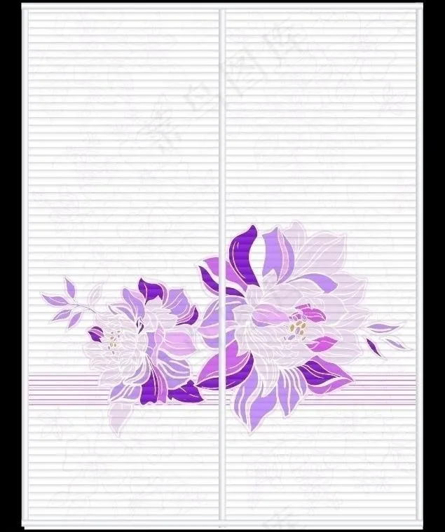 紫色花波浪板ai矢量模版下载