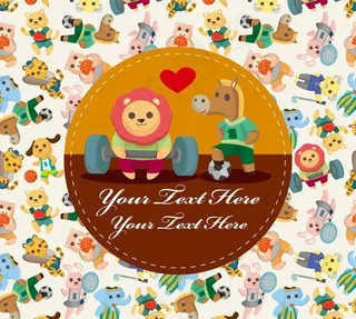 卡通动物无缝背景图片