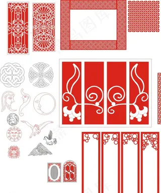 中式传统花纹花边雕花图片