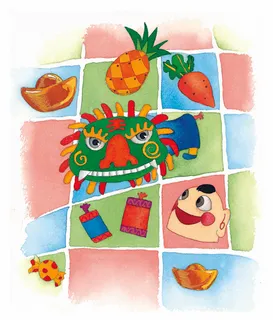 拼图水彩画 拼图水彩画