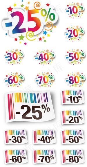 打折label矢量素材