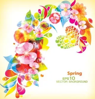 繁花似锦的纹样矢量素材二