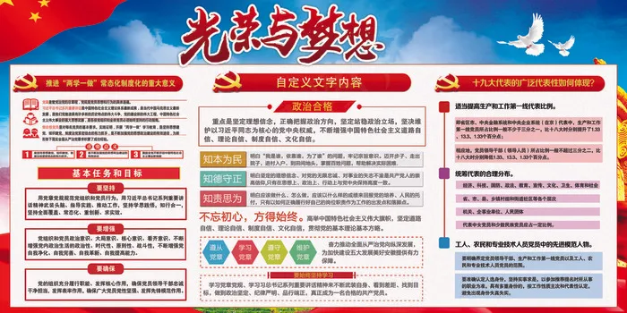 光荣与梦想宣传展板设计(7087X3543(DPI:150))psd模版下载