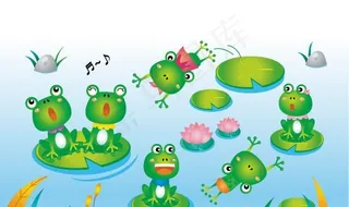 荷花池中的青蛙图片