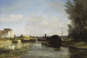 水岸油画图片