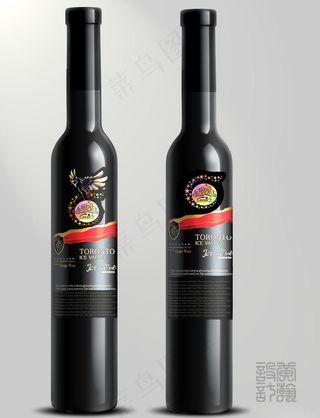 瘦黑瓶红酒标 有天使图片