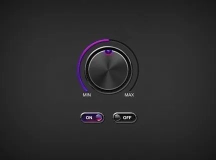 精致旋转按钮psd素材