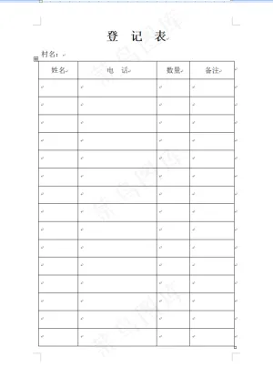 登  记  表